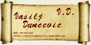 Vasilj Dunčević vizit kartica